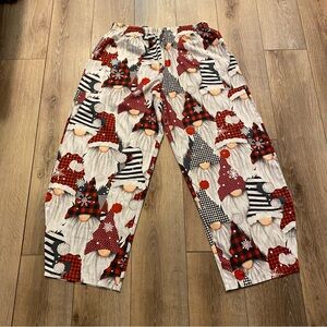 Women’s 2XL Christmas Gnome Lounge Pants Red Plaid Holiday Winter Pajama Bottoms